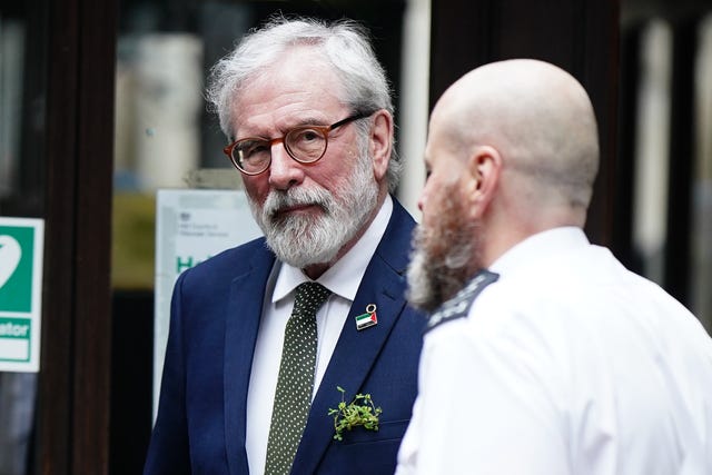 Gerry Adams arriving at the Royal Courts of Justice in London