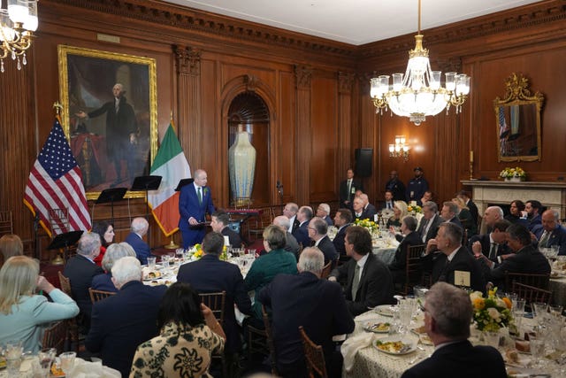Micheal Martin speaking during the Friends of Ireland luncheon at the US Capitol