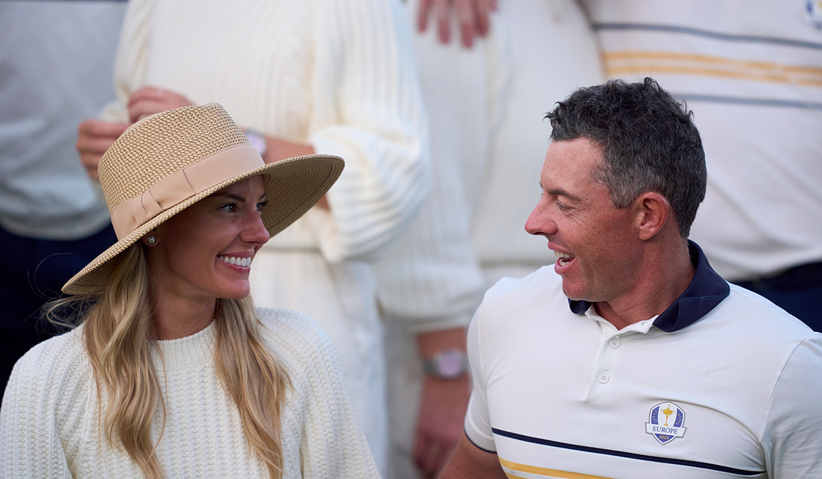 Rory McIlroy with his wife Erica during the trophy presentation at the Ryder Cup Pic: Mateo Villalba/Getty Images